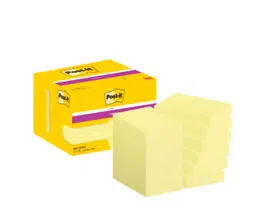 Post-it Bloc de Notas Adhesivas Super Sticky 51x78 mm con 90 Hojas Amarillo Canario