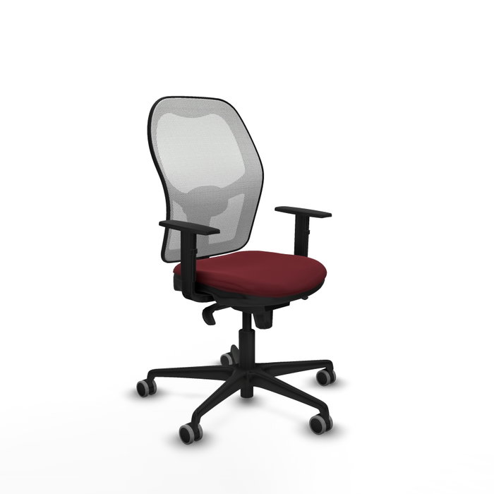 PIQUERAS Y CRESPO Silla de oficina Jorquera con mecanismo Sincro, Similpiel Granate y Malla Blanco PIQUERAS Y CRESPO Silla de oficina Jorquera con mecanismo Sincro, Similpiel Granate y Malla Blanco