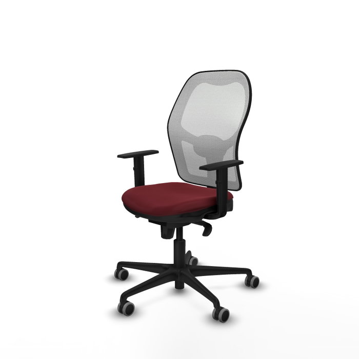 PIQUERAS Y CRESPO Silla de oficina Jorquera con mecanismo Sincro, Similpiel Granate y Malla Blanco PIQUERAS Y CRESPO Silla de oficina Jorquera con mecanismo Sincro, Similpiel Granate y Malla Blanco