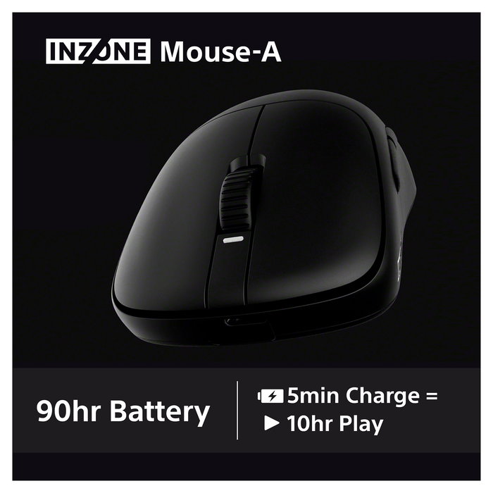Sony INZONE Mouse-A Ratón Gaming Inalámbrico Óptico 30000 DPI RF 2.4GHz USB-C Negro para Diestros