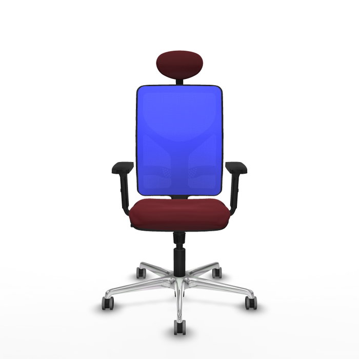 PIQUERAS Y CRESPO Silla de oficina Motilla con mecanismo Sincro, Granate y Azul