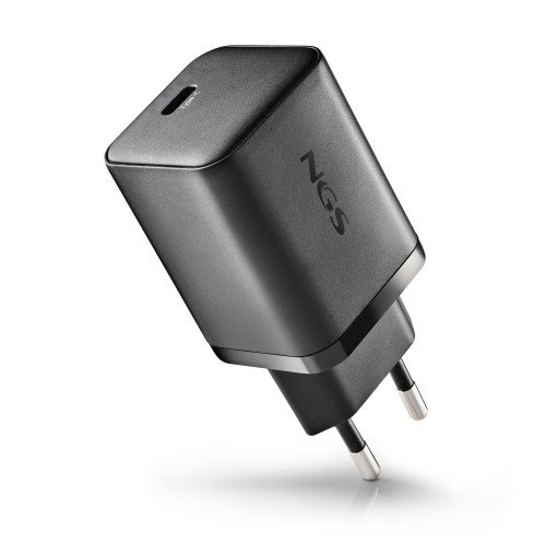 NGS Cargador GaN 65W USB-C con Cable y 5 Conectores para Lenovo, Negro