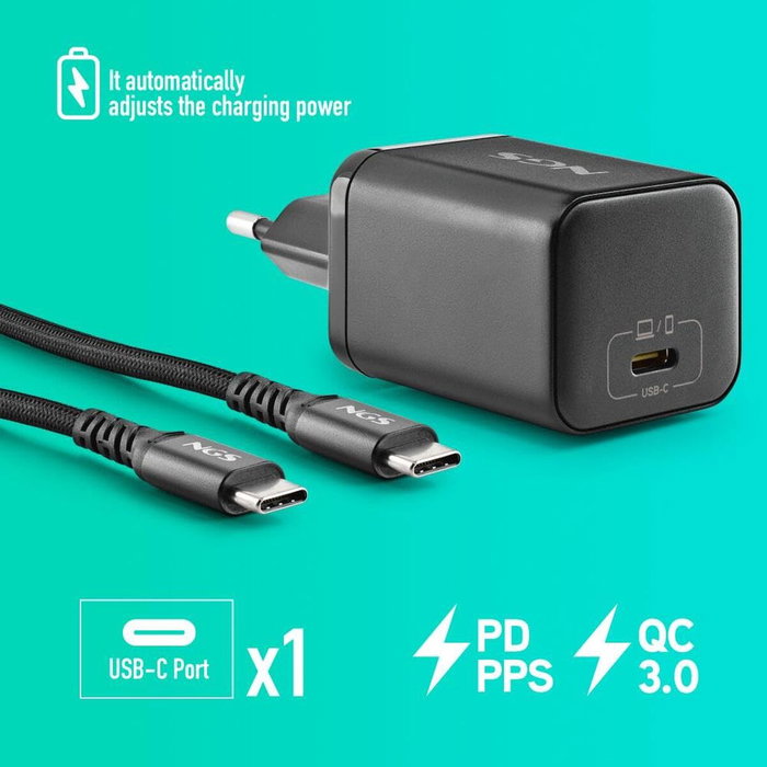 NGS Cargador GaN 65W para Lenovo con Cable USB-C y 5 Conectores NGS Cargador GaN 65W para Lenovo con Cable USB-C y 5 Conectores