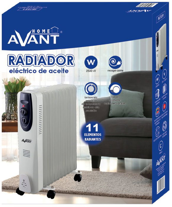 AVANT Radiador de aceite de 2500W con 11 elementos