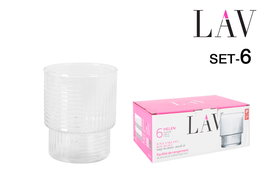 LAV Set 6 Vasos 230 cc Helen 7x7x8.5 cm (8 Cajas)