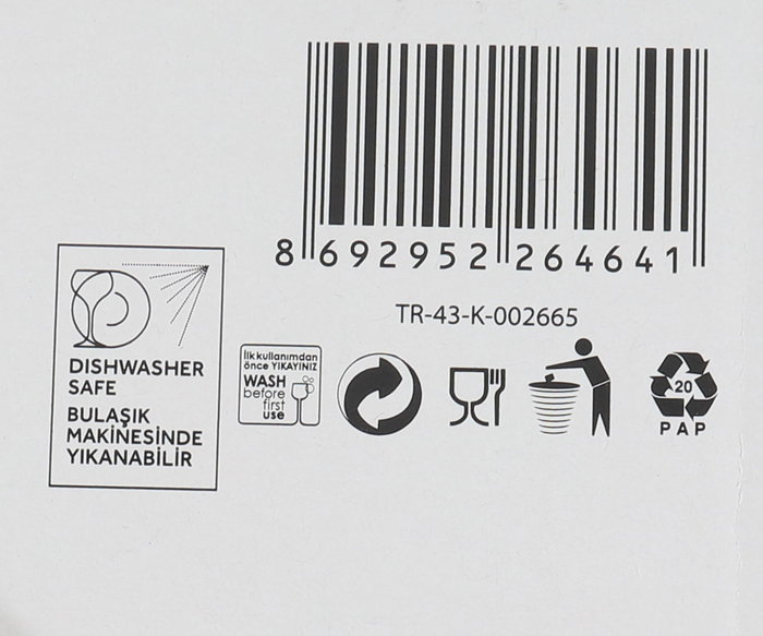 LAV Set 6 Vasos 230 cc Helen 7x7x8.5 cm (8 Cajas)