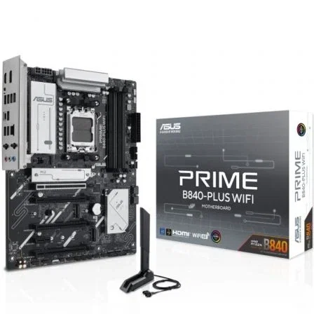ASUS Prime B840-PLUS WiFi Placa Base ATX Socket AM5 - DDR5, PCIe 4.0, Wi-Fi 6E, 2.5Gb LAN, 3x M.2, para AMD Ryzen 9000/8000/7000 (Ref: 90MB1IZ0-M0EAY0) ASUS Prime B840-PLUS WiFi Placa Base ATX Socket AM5 - DDR5, PCIe 4.0, Wi-Fi 6E, 2.5Gb LAN, 3x M.2, para AMD Ryzen 9000/8000/7000 (Ref: 90MB1IZ0-M0EAY0)