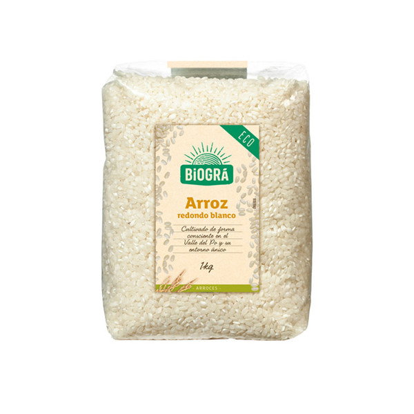 BIOGRA Arroz blanco redondo bio 1kg. Var. Redondo Blanco BIOGRA Arroz blanco redondo bio 1kg. Var. Redondo Blanco