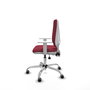 Silla de oficina Elche con mecanismo Asincro tapizada con Tela color Granate. Equipada con Base cromada, Reposabrazos blancos y Ruedas 65 mm parqué