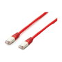 EQUIP 605621 - Cable de Red Patch Cord Cat6A S/FTP 2 m RJ45 Macho Rojo, LSZH, 10Gb/s, PoE++, 500 MHz, Conectores Dorados