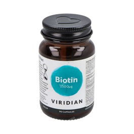 VIRIDIAN Biotina 2500Ug 90 Cápsulas Vegetales para Piel y Cabello
