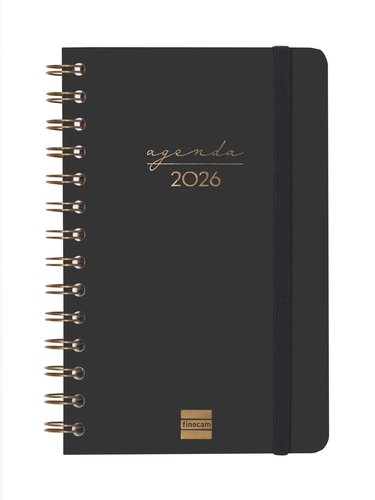 Finocam Agenda Espiral Alma 2026 Tapa Dura Negro