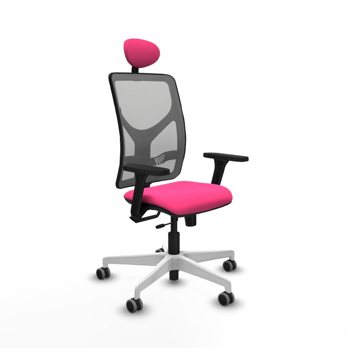 PIQUERAS Y CRESPO Silla de oficina Motilla Rosa y Gris con Mecanismo Sincro/Traslack PIQUERAS Y CRESPO Silla de oficina Motilla Rosa y Gris con Mecanismo Sincro/Traslack