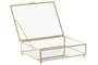 DKD Home Decor Joyero de Metal y Cristal con Lazo
