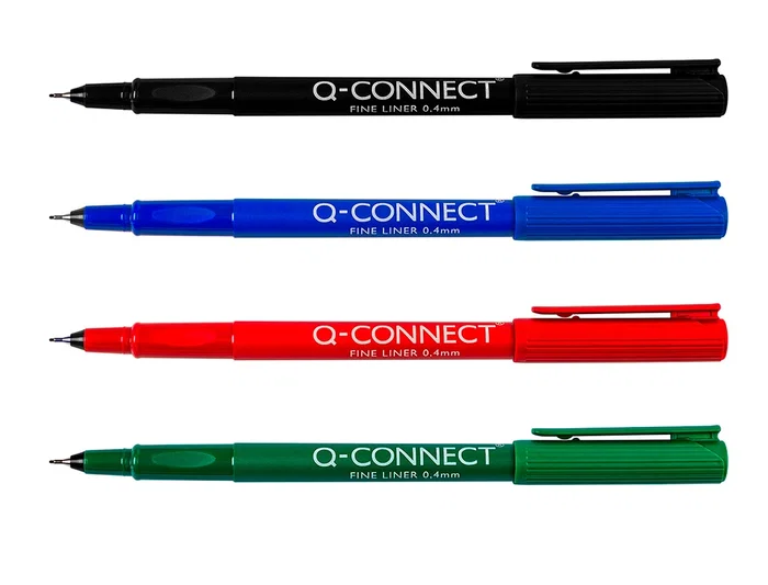 Q-connect Rotulador punta de fibra negro 0,4 mm escritura nítida y precisa Q-connect Rotulador punta de fibra negro 0,4 mm escritura nítida y precisa