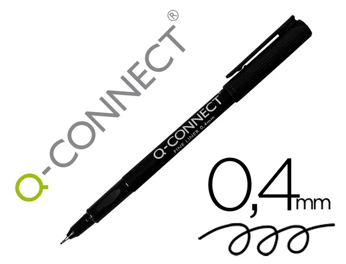 Q-connect Rotulador punta de fibra negro 0,4 mm escritura nítida y precisa Q-connect Rotulador punta de fibra negro 0,4 mm escritura nítida y precisa