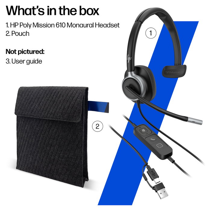 Poly HP Poly Mission 615 Auriculares Monoaurales USB Negro Poly HP Poly Mission 615 Auriculares Monoaurales USB Negro