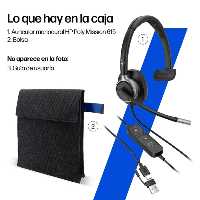 Poly HP Mission 615 Auriculares Monoaurales USB Poly HP Mission 615 Auriculares Monoaurales USB