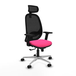 PIQUERAS Y CRESPO Silla de oficina Cilanco con mecanismo Sincro Rosa y Negro