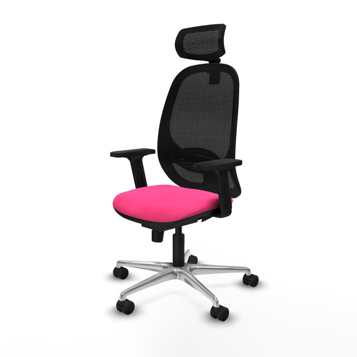 PIQUERAS Y CRESPO Silla de oficina Cilanco con mecanismo Sincro Rosa y Negro
