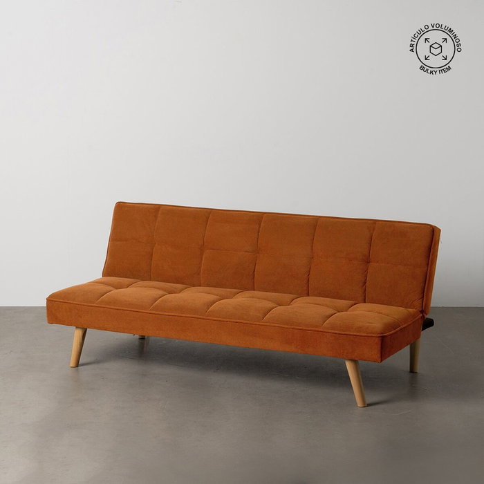 Ixia Sofá-cama Naranja con Estructura de Madera