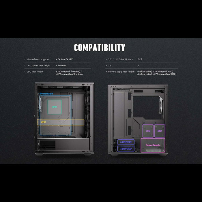Antec AX85 ARGB Negro Antec AX85 ARGB Negro