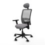 PIQUERAS Y CRESPO Silla de oficina Zulema con mecanismo Sincro/Traslack y Brazos 3D, Gris