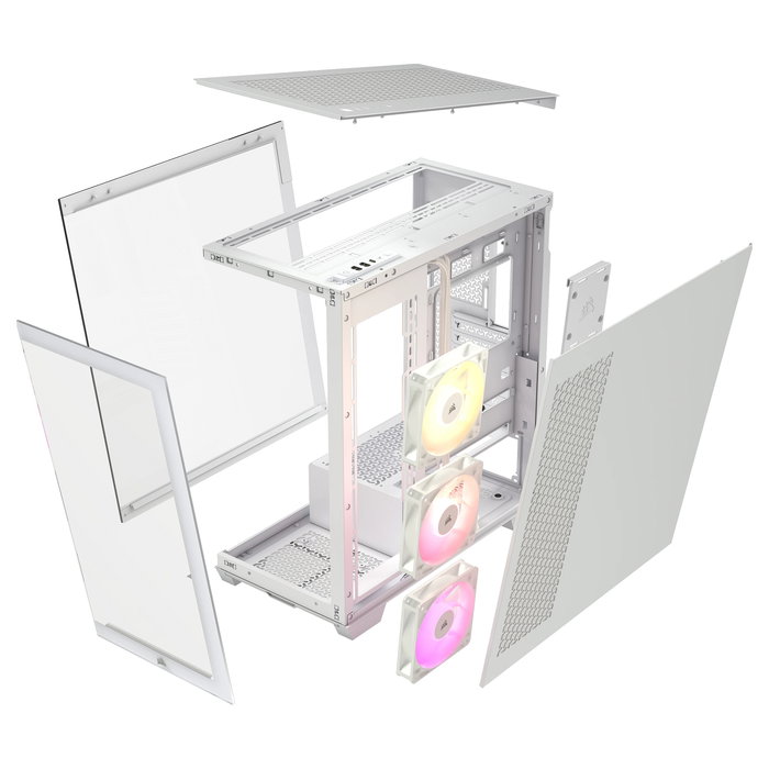 Corsair 3500X ARGB Torre Media ATX Gaming PC Blanco Acero Vidrio Templado EATX 3x 120mm RGB