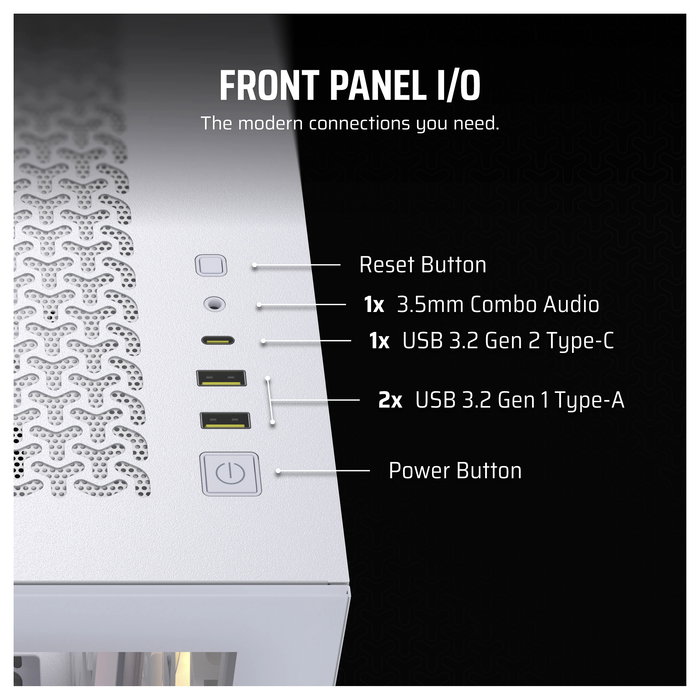 Corsair 3500X ARGB Torre Media ATX Gaming PC Blanco Acero Vidrio Templado EATX 3x 120mm RGB