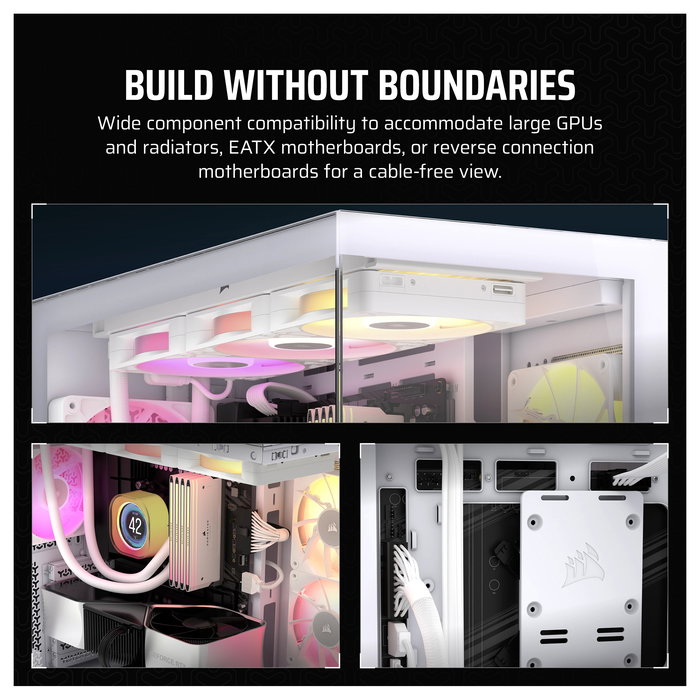 Corsair 3500X ARGB Torre Media ATX Gaming PC Blanco Acero Vidrio Templado EATX 3x 120mm RGB