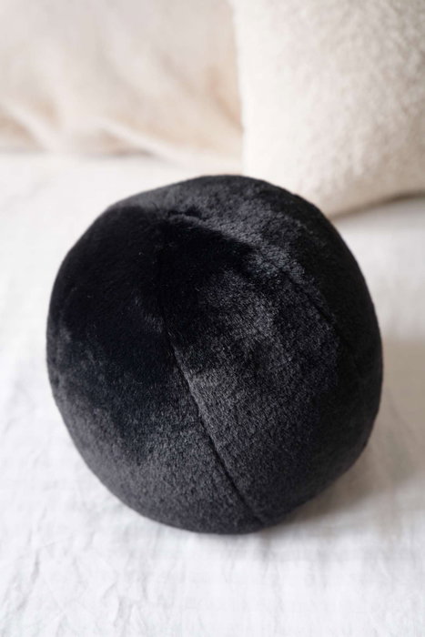 Aberto Design Pelus Top - Cojín Negro 25x25x25cm, 75% Poliéster Reciclado y 25% Poliéster, Relleno de Silicona