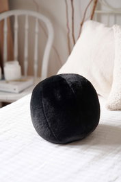 Aberto Design Pelus Top - Cojín Negro 25x25x25cm, 75% Poliéster Reciclado y 25% Poliéster, Relleno de Silicona