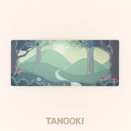 Tanooki Alfombrilla de Ratón Gaming Reversible TNK4002 XXL 90x40 cm - Diseño Yuki Bosque y Color Beige, Impermeable, Bordes Cosidos