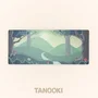 Tanooki Alfombrilla de Ratón Gaming Reversible TNK4002 XXL 90x40 cm - Diseño Yuki Bosque y Color Beige, Impermeable, Bordes Cosidos