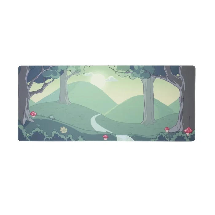 Tanooki Alfombrilla de Ratón Gaming Reversible TNK4002 XXL 90x40 cm - Diseño Yuki Bosque y Color Beige, Impermeable, Bordes Cosidos