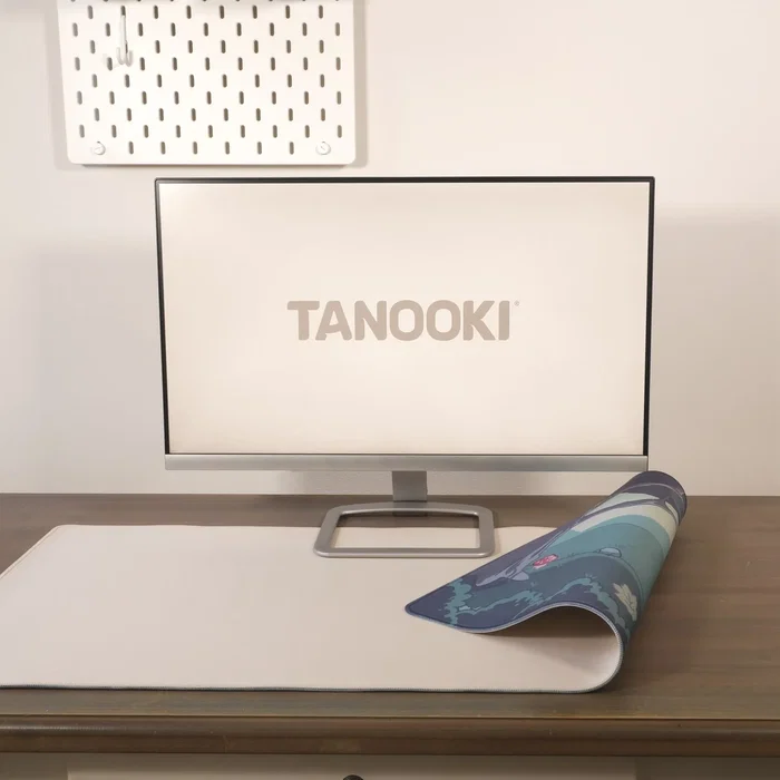 Tanooki Alfombrilla de Ratón Gaming Reversible TNK4002 XXL 90x40 cm - Diseño Yuki Bosque y Color Beige, Impermeable, Bordes Cosidos