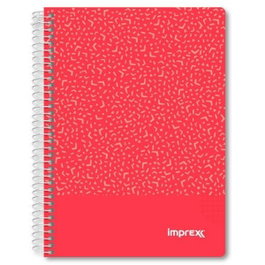 IMPREX Imprex Cuaderno Espiral Tapa PP A5 80H 90gr Rojo (Set de 4) SKU: B1EL9ZNPPH