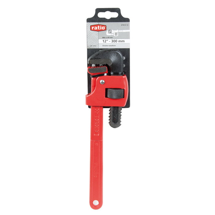 RATIO Llave Stillson Acero Forjado 12'' 300Mm (Diámetro Máx. 43Mm). Profesional. Mordaza Móvil.