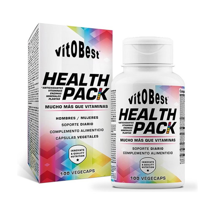 Vitobest Health Pack Multivitamínico 100 Cápsulas Vegetales - Complemento Alimenticio con Antioxidantes, Vitaminas y Minerales Vitobest Health Pack Multivitamínico 100 Cápsulas Vegetales - Complemento Alimenticio con Antioxidantes, Vitaminas y Minerales
