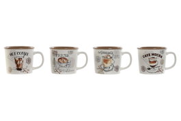 DKD Home Decor Juego de Tazas Coffee de Porcelana 370ml Surtido