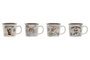 DKD Home Decor Juego de Tazas Coffee de Porcelana 370ml Surtido
