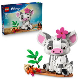 LEGO Disney Vaiana Pua 43292 Set de construcción con cerdito y balsa, 885 piezas, Juguete para niños +9 años