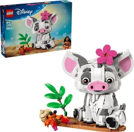 LEGO Disney Vaiana Pua 43292 Set de construcción con cerdito y balsa, 885 piezas, Juguete para niños +9 años