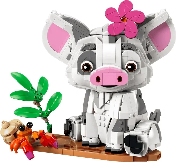LEGO Disney Vaiana Pua 43292 Set de construcción con cerdito y balsa, 885 piezas, Juguete para niños +9 años