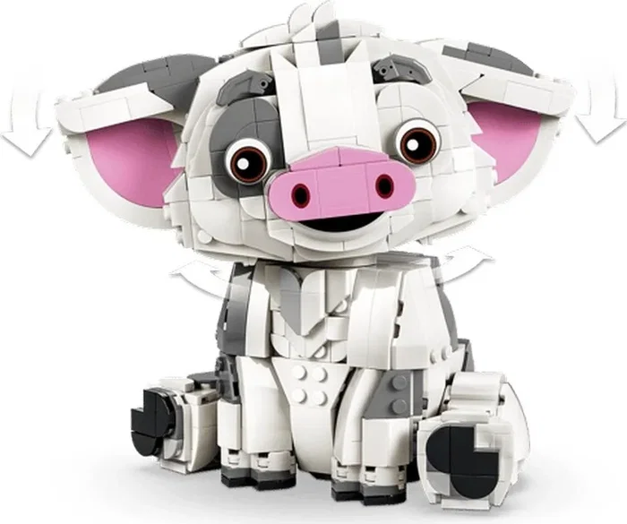 LEGO Disney Vaiana Pua 43292 Set de construcción con cerdito y balsa, 885 piezas, Juguete para niños +9 años