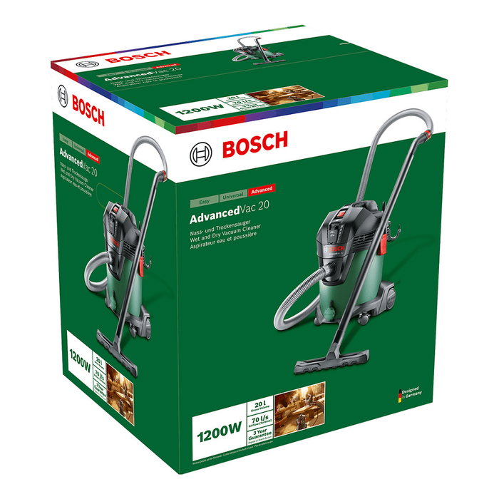 Bosch AdvancedVac 20 UNI Aspiradora Seca y Húmeda 20 L 1200 W Bosch AdvancedVac 20 UNI Aspiradora Seca y Húmeda 20 L 1200 W