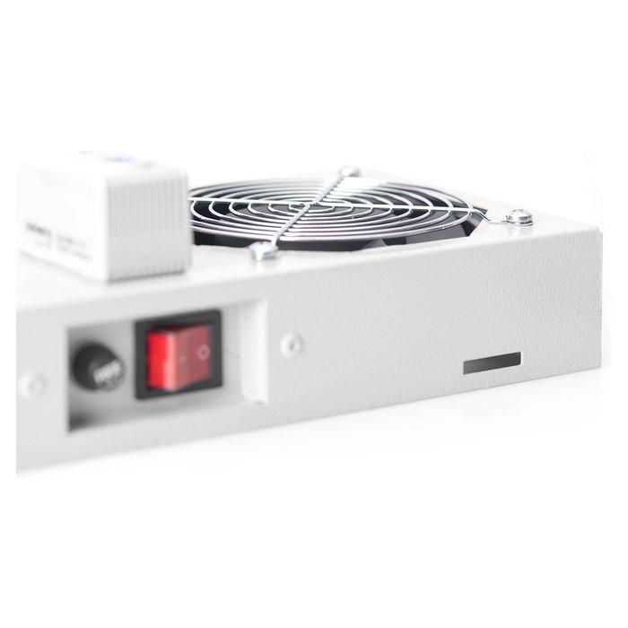 Digitus Ventilador de Techo para Rack de Pared 19" (483mm), 2 Ventiladores, Flujo de Aire 276 m³/h, Color Gris