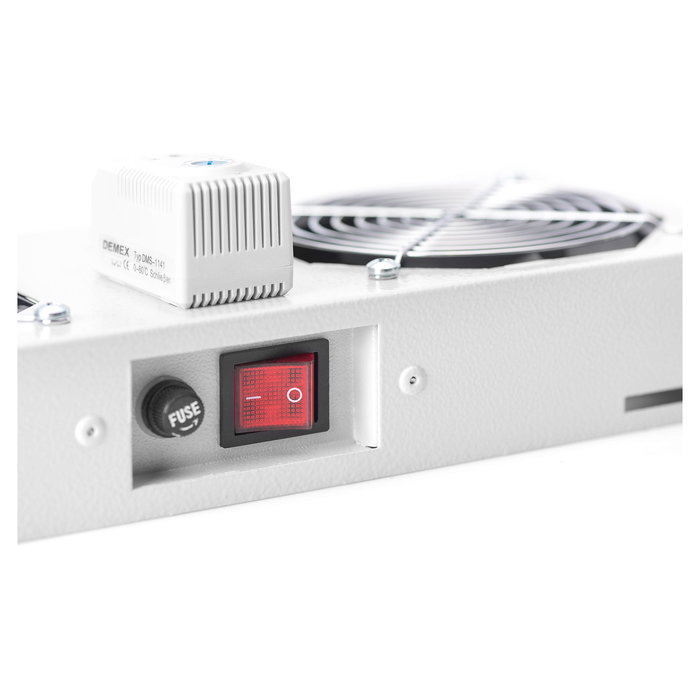 Digitus Ventilador de Techo para Rack de Pared 19" (483mm), 2 Ventiladores, Flujo de Aire 276 m³/h, Color Gris