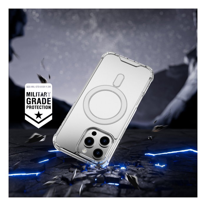 4smarts Funda Híbrida Ibiza para iPhone 16 Pro Max Compatible con MagSafe Protección Contra Caídas Transparente MIL-STD-810G