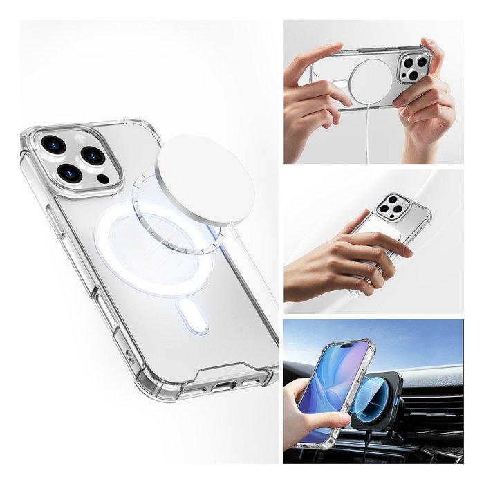 4smarts Funda Híbrida Ibiza para iPhone 16 Pro Max Compatible con MagSafe Protección Contra Caídas Transparente MIL-STD-810G